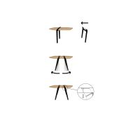 Pi4 TRÉTEAUX DE TABLE D'APPOINT - ECHANTILLON NOIR SEMI BRILLANT